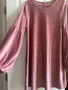 Altar'd State Mauve Ribbed Velvet Top